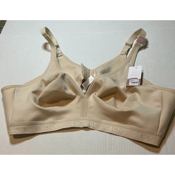 NWT Cacique Women's Beige Unlined full Coverage No Wire Bra SZ 50B - Picture 1 of 5
